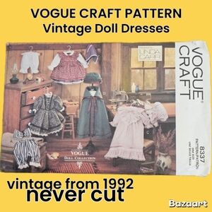 Vogue Craft Early American Doll Clothing Pattern Never Cut